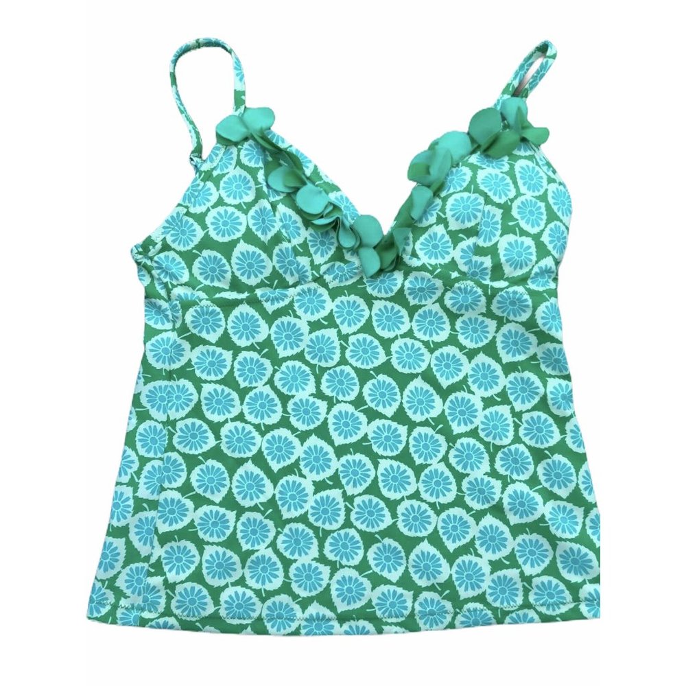 Boden Women's Swimsuit Top Tankini Green Blue 6 - Picture 2 of 6